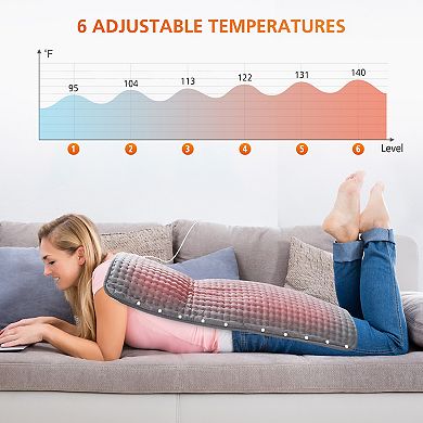 Snailax Electric Heating Pad for Pain Relief, 17”x33” Heating Pads for Back and Shoulder