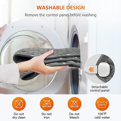 Snailax Electric Heating Pad for Pain Relief, 17”x33” Heating Pads for Back and Shoulder