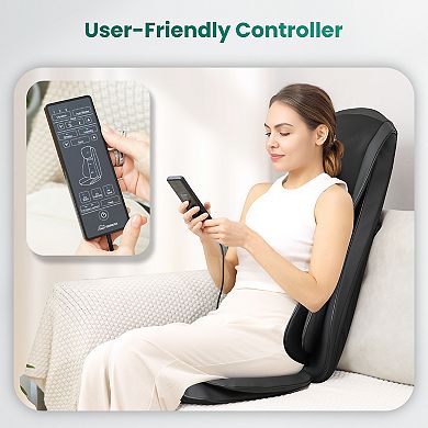 Snailax Shiatsu Neck Back Massager with Heat, Massage Chair Pad with Compression