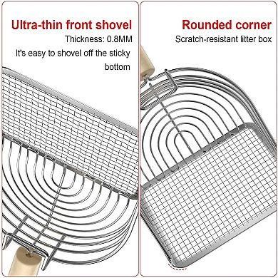 Iron Metal Cat Litter Scoop With Eucalyptus Handle