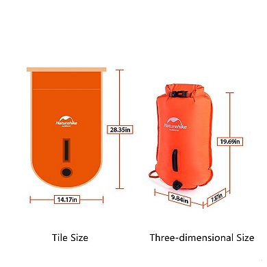 Naturehike 18L High Visible Safety Swim Buoy - Ultralight Bubble Tow Float and Dry Bag