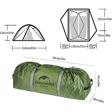 Naturehike Canyon 2 Person Pop Up Tent, Easy Set up Instant Tent Automatic Tent for Camping Hiking