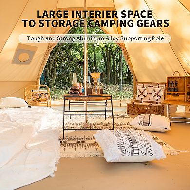 Naturehike Tent with Stove Jack Winter Teepee Tent 4-8Person Yurt Tent 4 Season Cotton Canvas Tent.