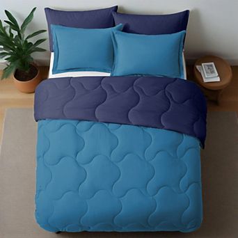Unikome Pintuck Bed Comforter Set- All Season Down-Alternative Comforter Set