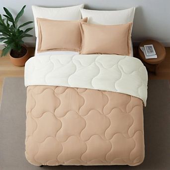 Unikome Pintuck Bed Comforter Set- All Season Down-Alternative Comforter Set