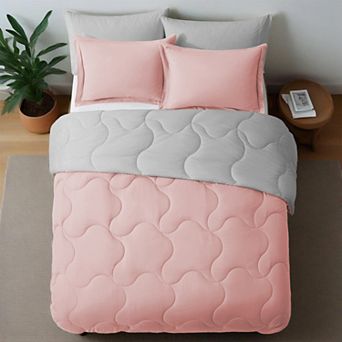 Unikome Pintuck Bed Comforter Set- All Season Down-Alternative Comforter Set