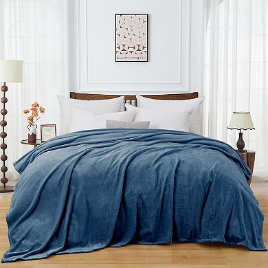 Unikome Textured Cozy Flannel Blanket - Warm Soft Plush Throw Blankets for Couch, Sofa, Bed
