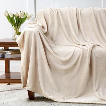 Unikome Textured Cozy Flannel Blanket - Warm Soft Plush Throw Blankets for Couch, Sofa, Bed