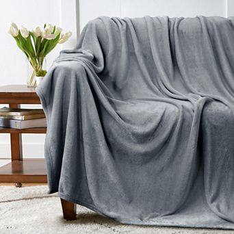 Unikome Textured Cozy Flannel Blanket - Warm Soft Plush Throw Blankets for Couch, Sofa, Bed