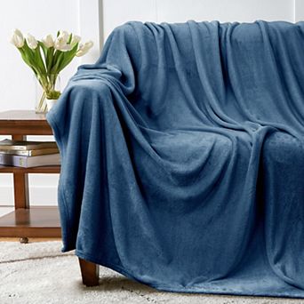 Unikome Textured Cozy Flannel Blanket - Warm Soft Plush Throw Blankets for Couch, Sofa, Bed