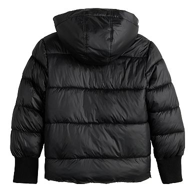 Girls 7-18 Limited Too Hooded Fashion Puffer Jacket with Cargo Pockets