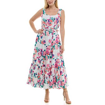 Women's Taylor Belted Scoopneck A-Line Eyelet Dress