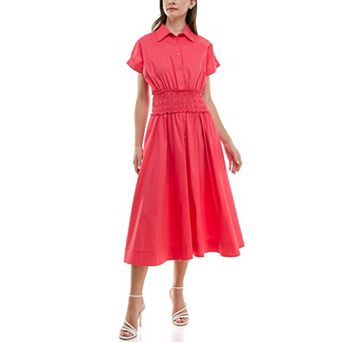 Women's Taylor Dolman Sleeve Smocked Waist Dress