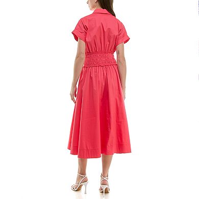 Women's Taylor Dolman Sleeve Smocked Waist Dress