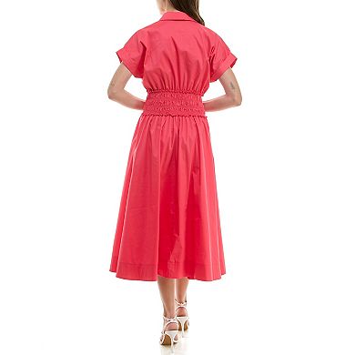 Women's Taylor Dolman Sleeve Smocked Waist Dress