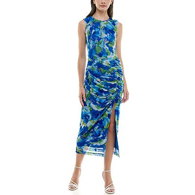 blue dress for baby girl Ruched Drawstring Side Bodycon Dress – isabellapparel