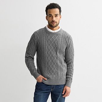 Men's Sonoma Goods For Life® Cable Knit Crewneck Sweater