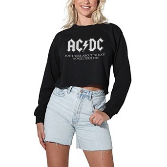 Juniors' ACDC World Tour 1982 Cropped Sweatshirt
