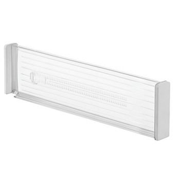 iDesign Adjustable Drawer Dividers for Kitchen or Dresser Drawers - Set of 2 - Clear