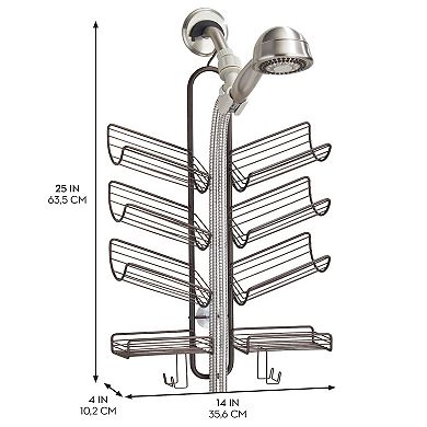 iDesign Hanging Shower Caddy - Bottle Organizer with Slanted Shelves - Bronze