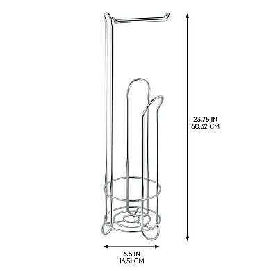 iDesign Classico Free Standing Toilet Paper Holder for Bathroom - Chrome