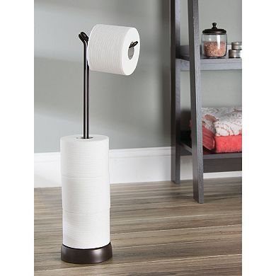iDesign Classico Steel Free-Standing Toilet Paper Storage Dispenser - 6" x 5" x 24", Bronze