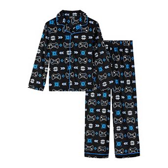 Boys 6-16 Cuddl Duds® Button Front Pajama Top & Pajama Bottoms Set