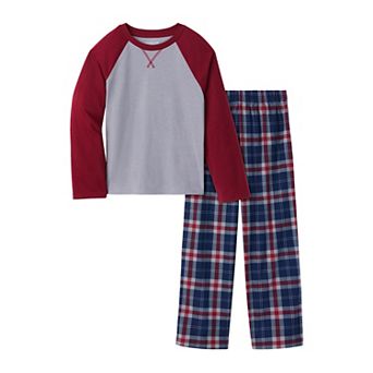 Boys 6-16 Cuddl Duds® Raglan Pajama Top & Open Leg Pajama Bottoms Set