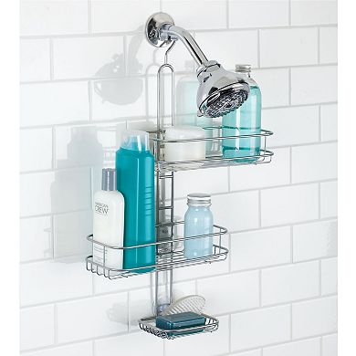 iDesign Linea Adjustable Bathroom Shower Caddy for Shampoo, Conditioner, Soap - Silver