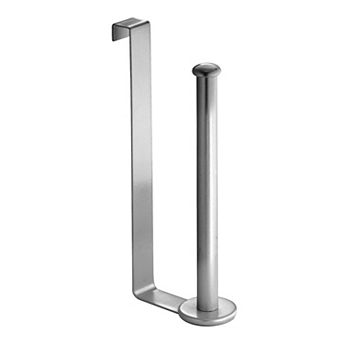 iDesign Stainless Steel Over the Tank Toilet Paper Holder – Compact Organizer Caddy Holds 2 Rolls of Toilet Paper, 2" x 4" x 10", Chrome