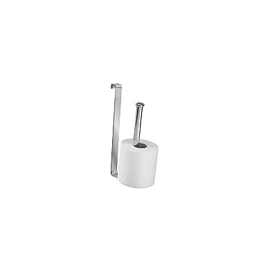 iDesign Stainless Steel Over the Tank Toilet Paper Holder – Compact Organizer Caddy Holds 2 Rolls of Toilet Paper, 2" x 4" x 10", Chrome