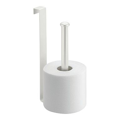 iDesign Classico Toilet Paper Holder for Bathroom Storage, Over the Tank - Pearl White