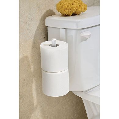 iDesign Classico Toilet Paper Holder for Bathroom Storage, Over the Tank - Pearl White