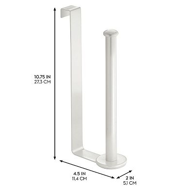 iDesign Classico Toilet Paper Holder for Bathroom Storage, Over the Tank - Pearl White