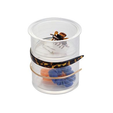 iDesign Hair Accessories Organizer Canister, The Clarity Collection – 6" x 6" x 7", Clear