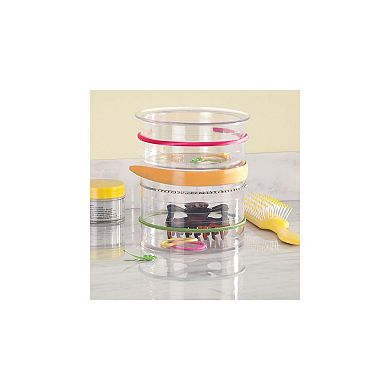 iDesign Hair Accessories Organizer Canister, The Clarity Collection – 6" x 6" x 7", Clear