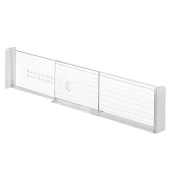 iDesign Linus Adjustable Drawer Dividers, Deep Drawer Divider (Set of 2), Clear
