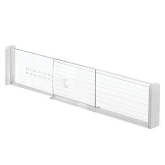 iDesign Linus Adjustable Drawer Dividers, Deep Drawer Divider (Set of 2), Clear