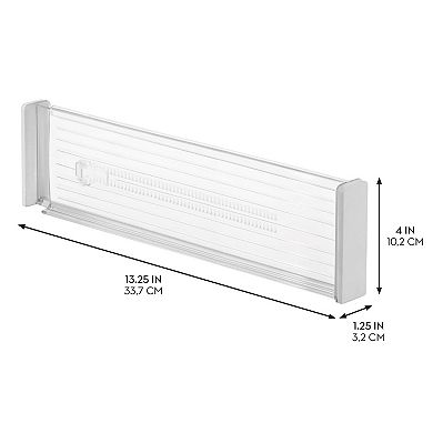 iDesign Linus Adjustable Drawer Dividers, Deep Drawer Divider (Set of 2), Clear