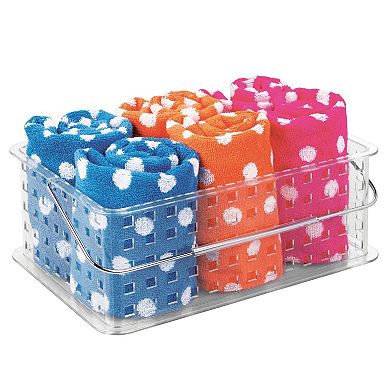 iDesign Plastic Shower Basket with Handle - Zia Collection – Clear