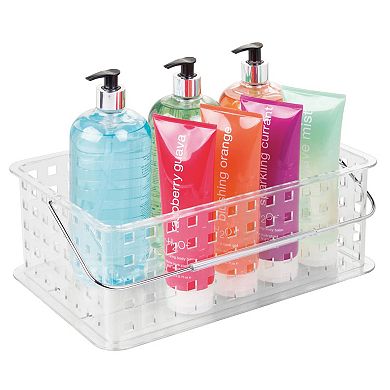 iDesign Plastic Shower Basket with Handle - Zia Collection – Clear