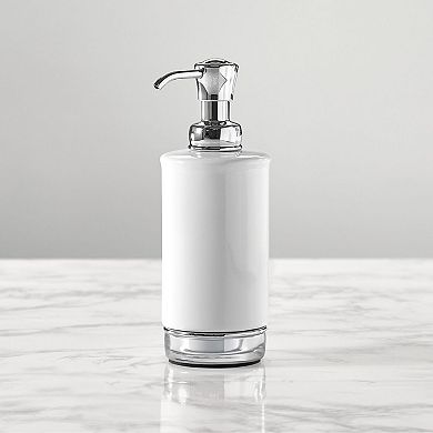 iDesign Soap Dispenser for Bathroom or Vanity - Holds Hand Soap or Lotion - White