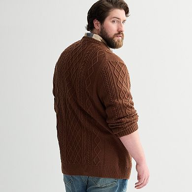 Big & Tall Sonoma Goods For Life® Cable Knit Crewneck Sweater