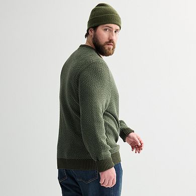 Big & Tall Sonoma Goods For Life® Birdseye Crewneck Sweater