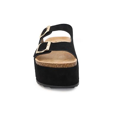 Yoki Platform Cork Double Buckle Women's Sandals