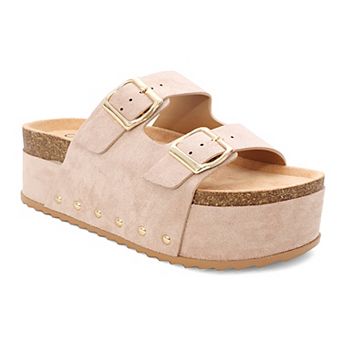 Yoki Platform Cork Double Buckle Women's Sandals
