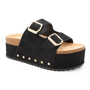 Yoki Platform Cork Double Buckle Women's Sandals