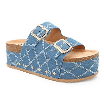 Yoki Platform Cork Double Buckle Women's Sandals