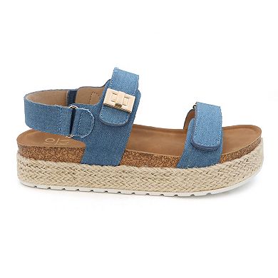 Yoki CHIARA-20 Women's Platform Espadrille Double Strap Open Toe Sandals