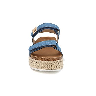 Yoki CHIARA-20 Women's Platform Espadrille Double Strap Open Toe Sandals